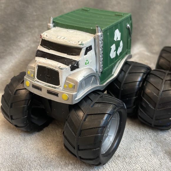 Lot of 3 Kids Galaxy Monster Trucks Soft Plastic: Garbage, Fire, & Police Trucks - Picture 2 of 12